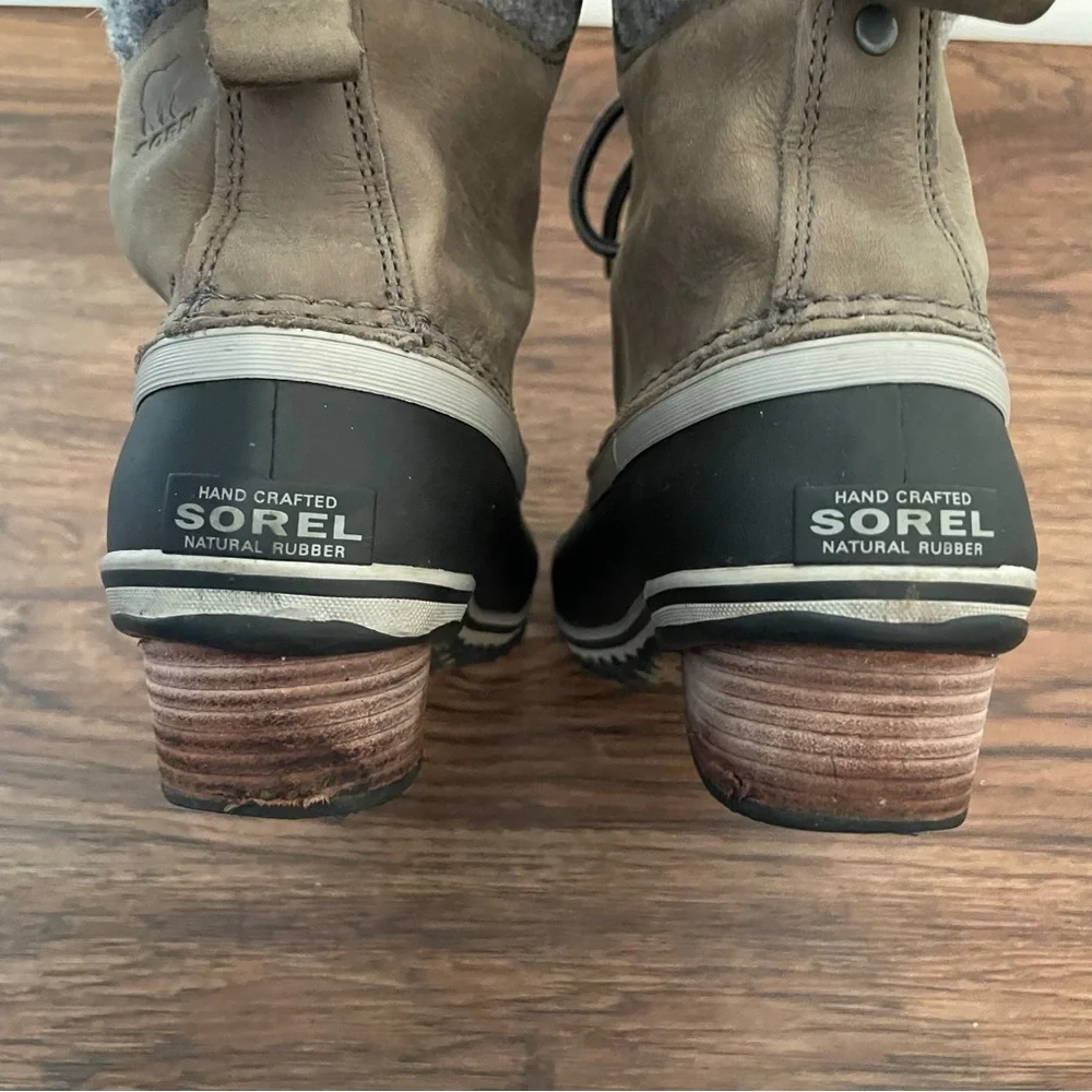 Sorel Slimpack ll Lace Boot Sz 7.5 Leather Winter Duck Boot Lace Up